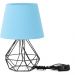 Abajur Diamante Dome Azul Bebe Com Aramado Preto