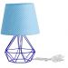 Abajur Diamante Dome Azul/bolinha Com Aramado Azul