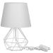 Abajur Diamante Dome Branco Texturizado Com Aramado Branco