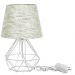 Abajur Diamante Dome Linho Mesclado Com Aramado Branco