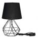 Abajur Diamante Dome Preto Com Aramado Preto