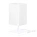 Abajur Eros Quad Branco com Base Inox Branca