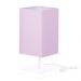 Abajur Eros Quad Rosa com Base Inox Branca