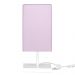 Abajur Eros Quad Rosa com Base Inox Branca