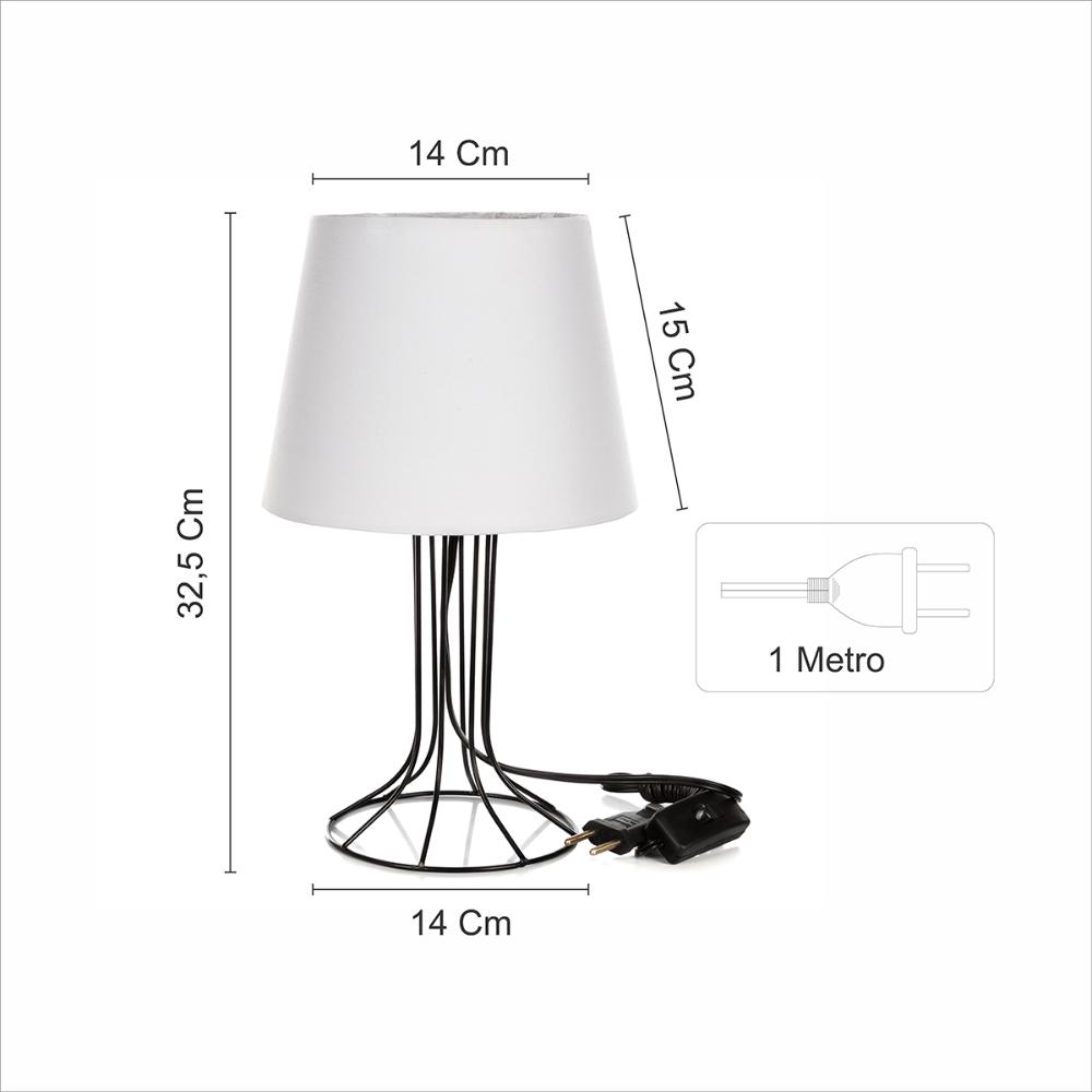 Abajur Torre Dome Azul Bebe com Aramado Cobre