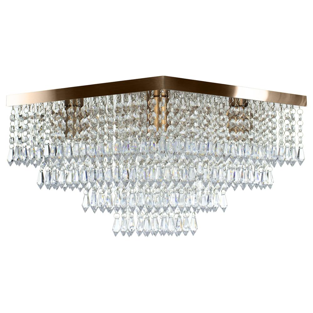 Kit 1 Lustre Cristal Acr Dream + 2 Pendentes Spark Cobre