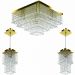 Kit 1 Lustre Cristal Acr Dream + 2 Pendentes Spark Dourado