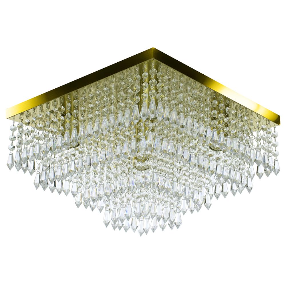 Kit 1 Lustre Cristal Acr Dream + 2 Pendentes Spark Dourado