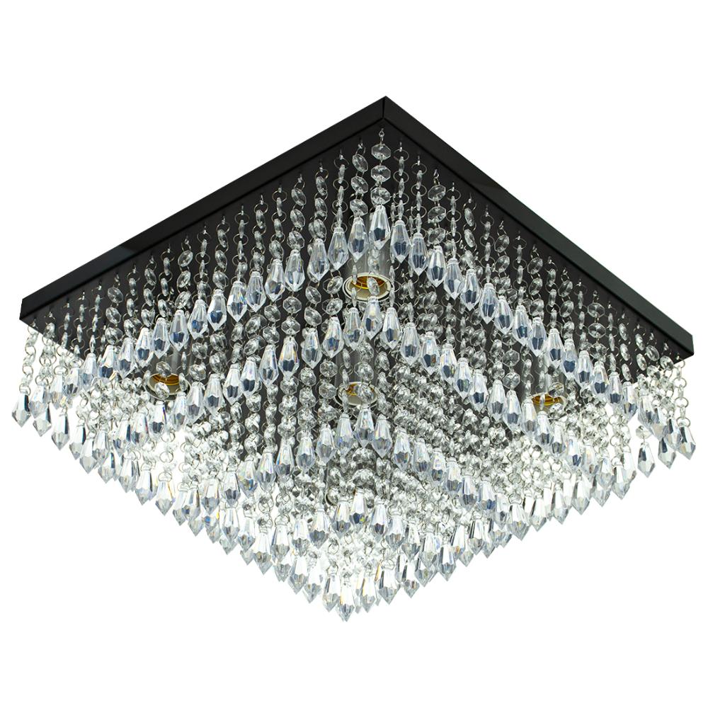Kit 1 Lustre Cristal Acr Dream + 2 Pendentes Spark Preto