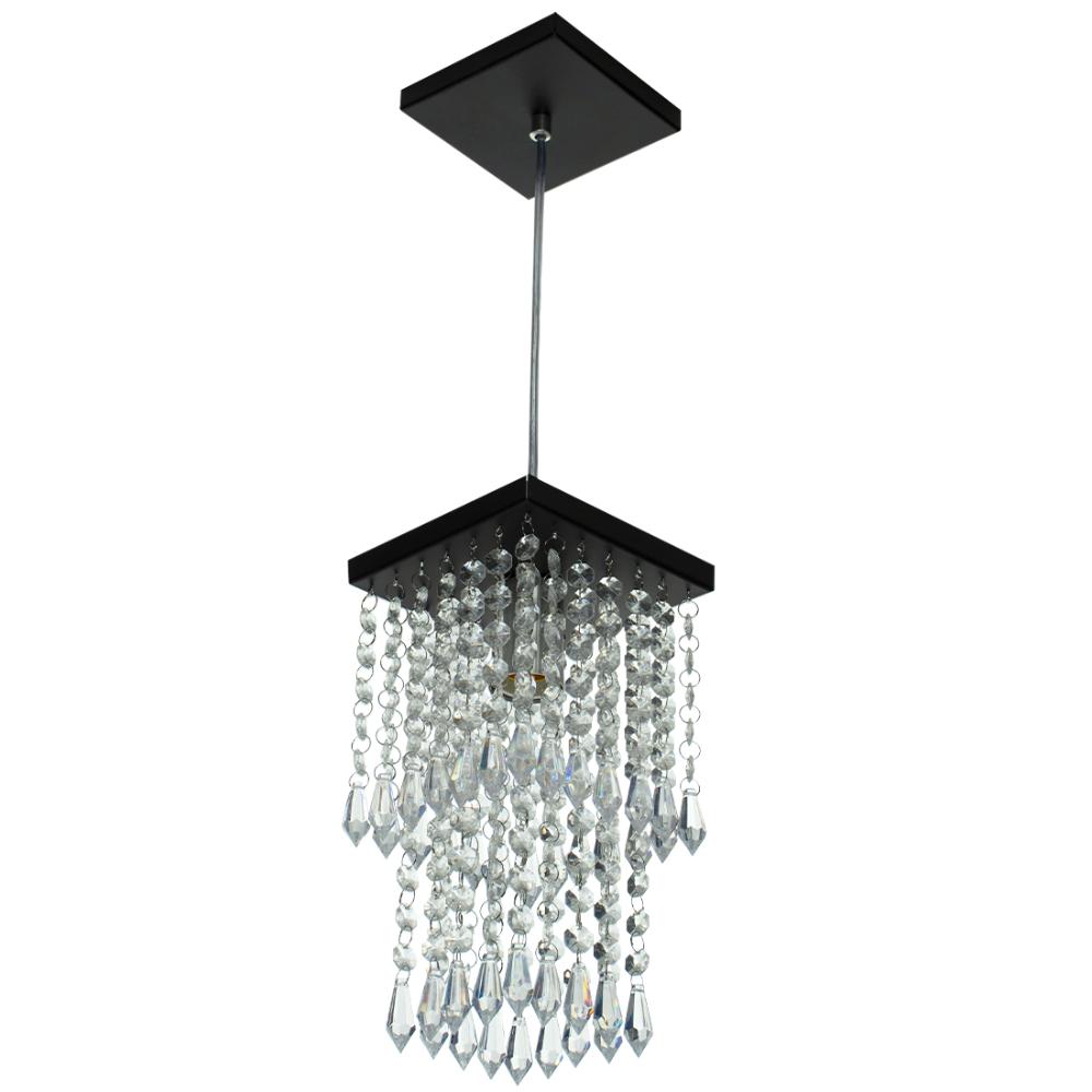 Kit 1 Lustre Cristal Acr Dream + 2 Pendentes Spark Preto
