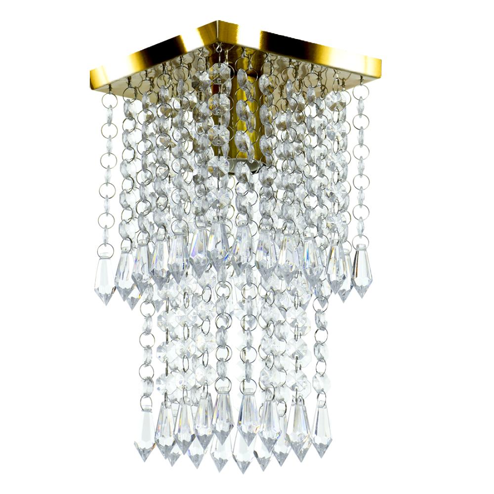 Kit 1 Lustre Cristal Acr. Dream + 2 Lustres Spark Dourado