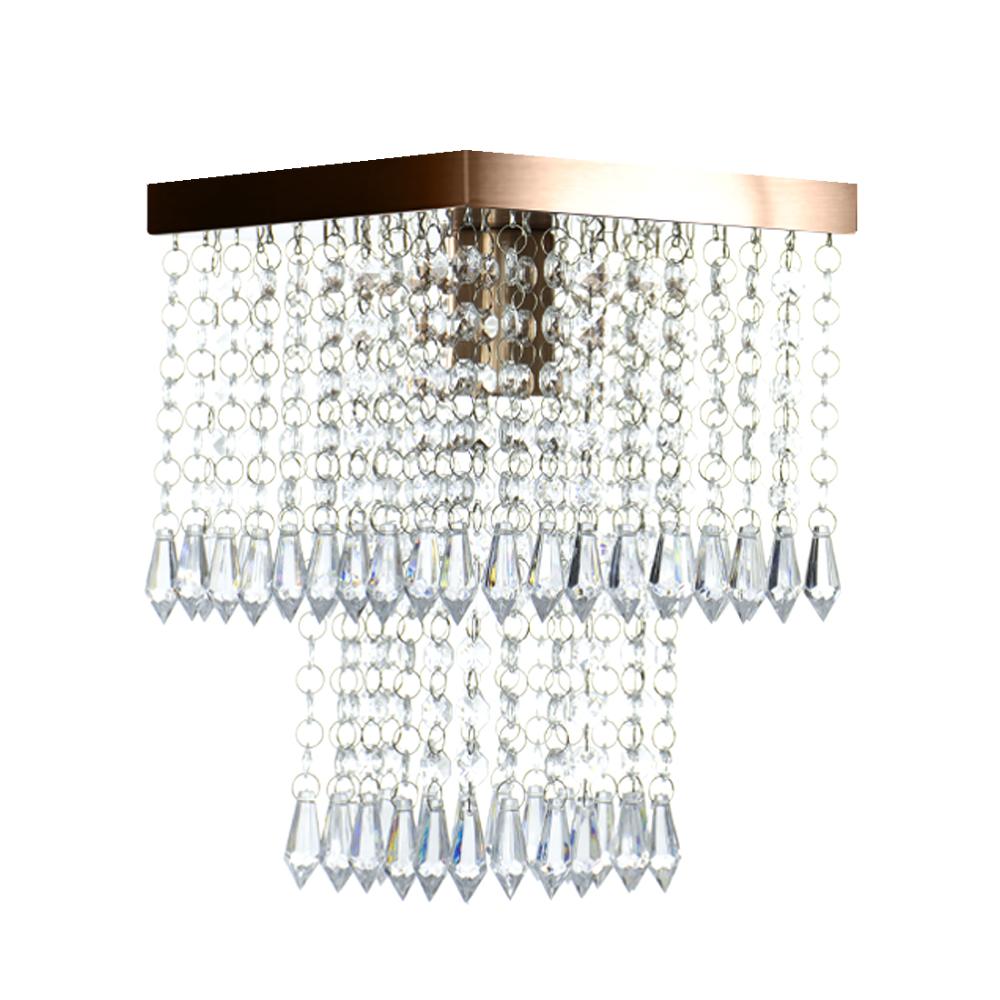 Kit 1 Lustre Cristal Acr. Marry + 2 Lustres Spark Cobre