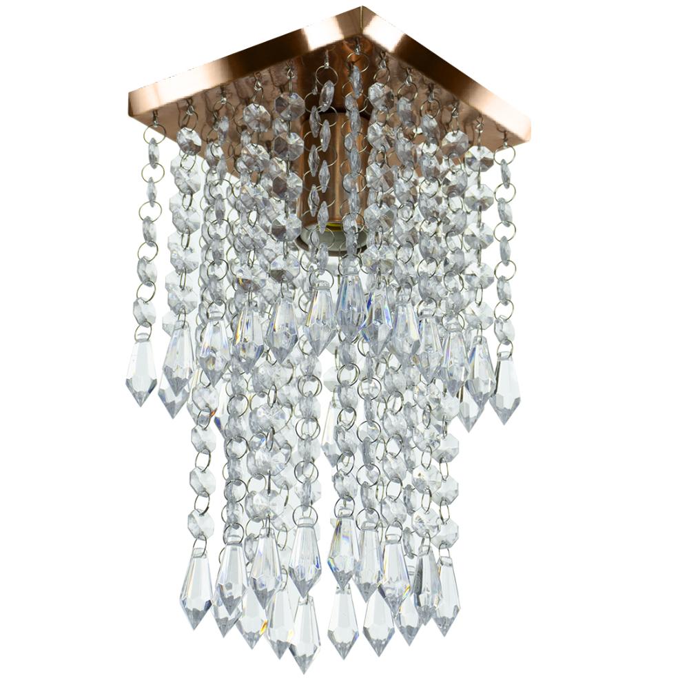 Kit 1 Lustre Cristal Acr. Marry + 2 Lustres Spark Cobre