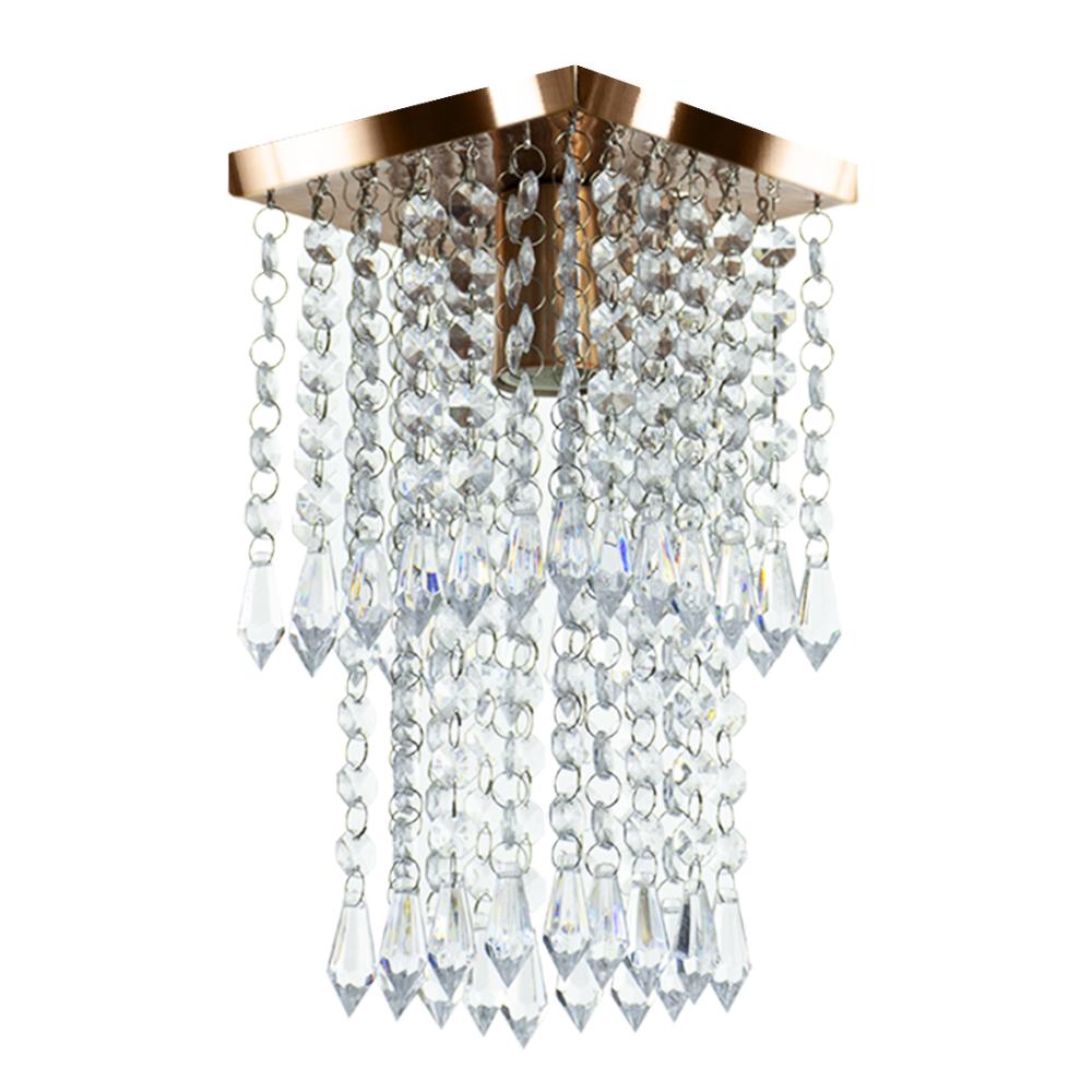 Kit 1 Lustre Cristal Acr. Marry + 2 Lustres Spark Cobre