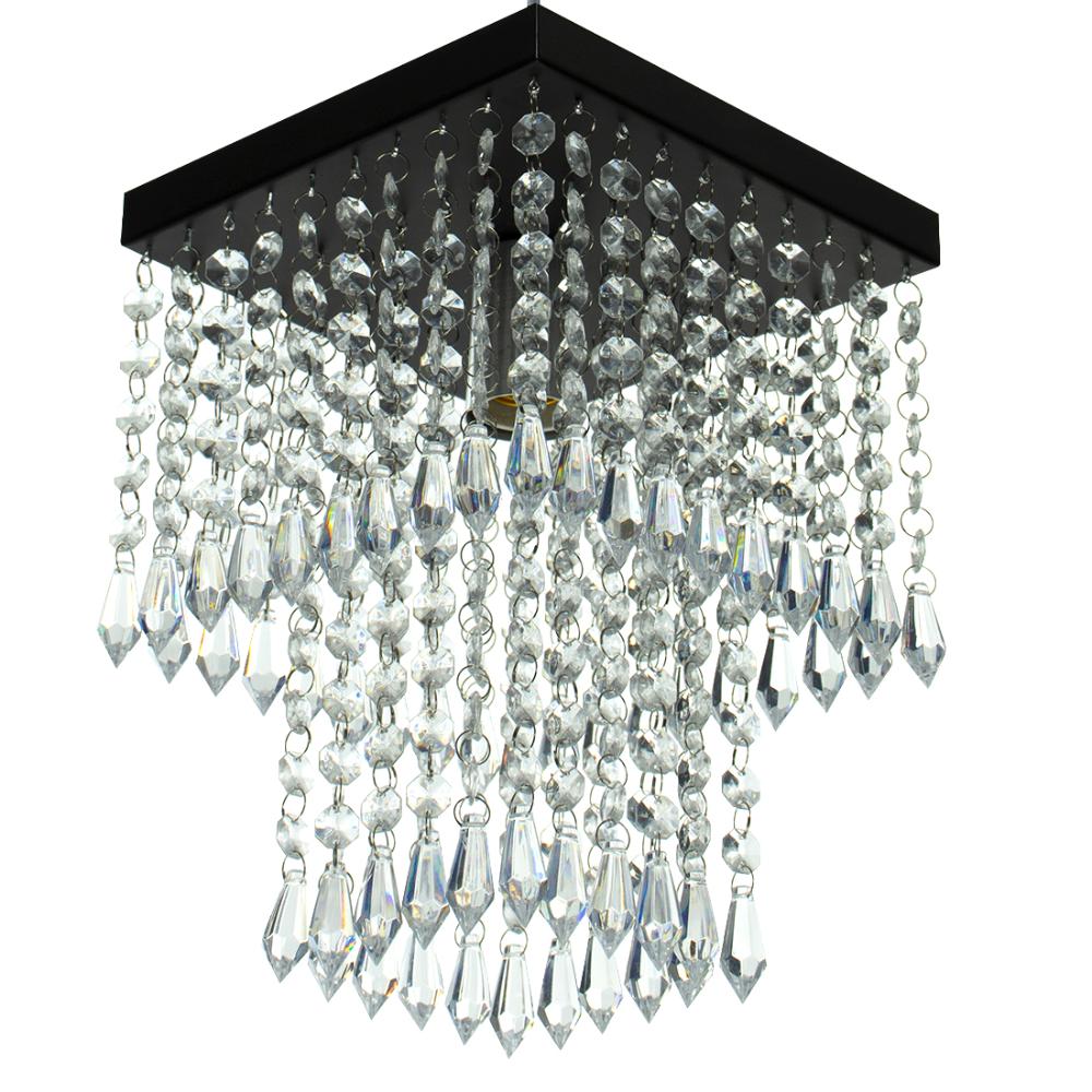 Kit 1 Lustres Cristal Acr. Marrycrillic +4 Clearcrilic Preto
