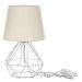 Kit 2 Abajur Diamante Dome Bege Com Aramado Branco