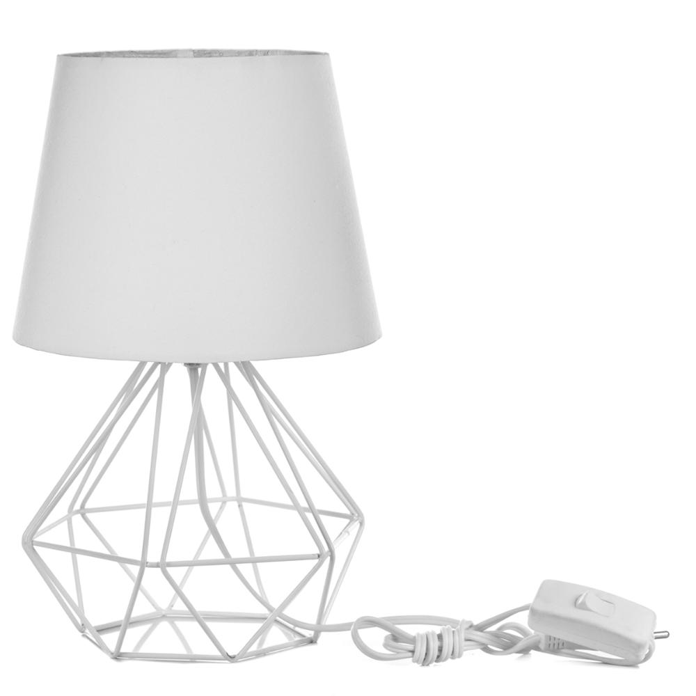 Kit 2 Abajur Diamante Dome Branco Com Aramado Branco