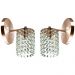 Kit 2 Arandela de Cristal Legitimo Clearcast Redonda Cobre