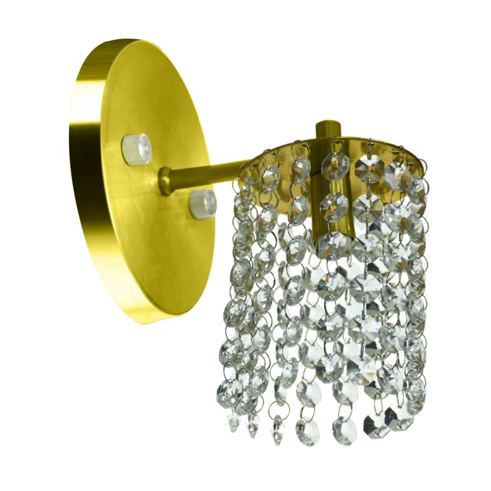 Kit 2 Arandela de Cristal Legitimo Clearcast Redonda Dourado