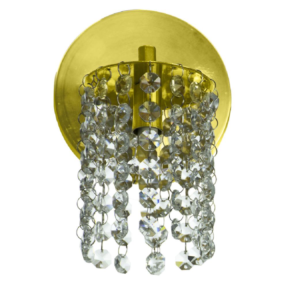 Kit 2 Arandela de Cristal Legitimo Clearcast Redonda Dourado
