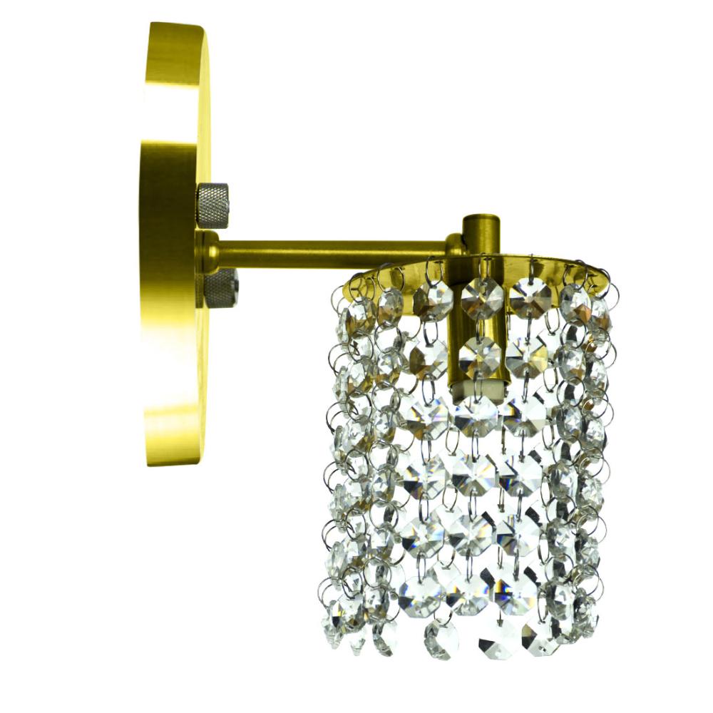 Kit 2 Arandela de Cristal Legitimo Clearcast Redonda Dourado