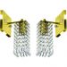 Kit 2 Arandelas Cristal Acril. Clearcrillic Quadrada Dourado