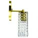 Kit 2 Arandelas Cristal Acril. Clearcrillic Quadrada Dourado