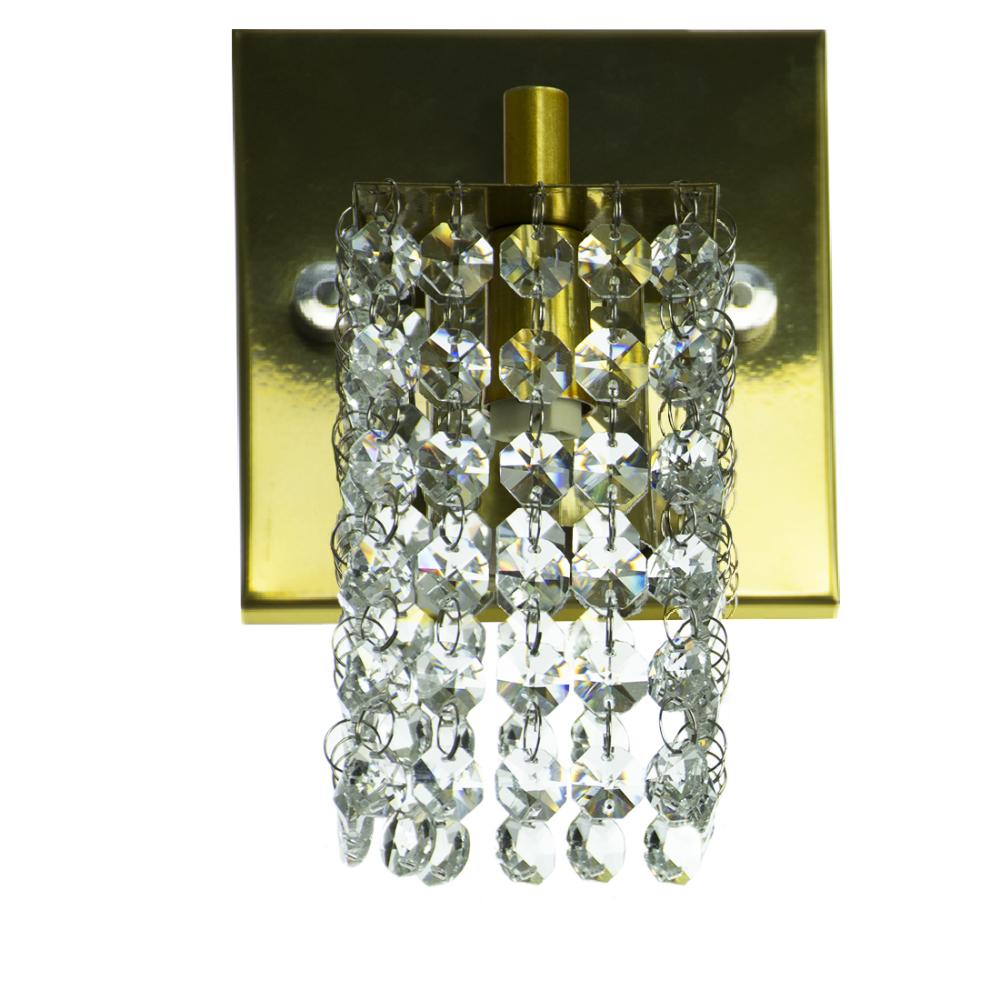 Kit 2 Arandelas De Cristal Legitimo Clearcast Dourada