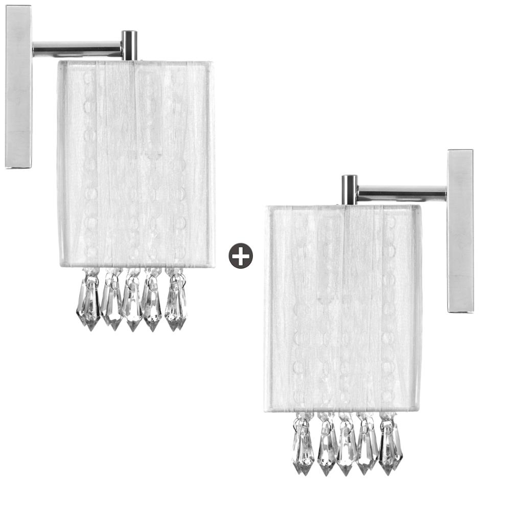 Kit 2 Arandelas Quadrada Cganza Linda Imperdível Branco