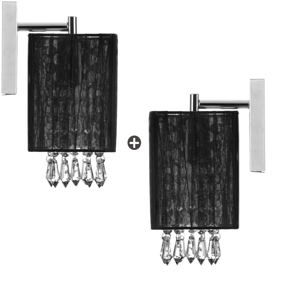 Kit 2 Arandelas Quadrada Cganza Linda Imperdível Preto