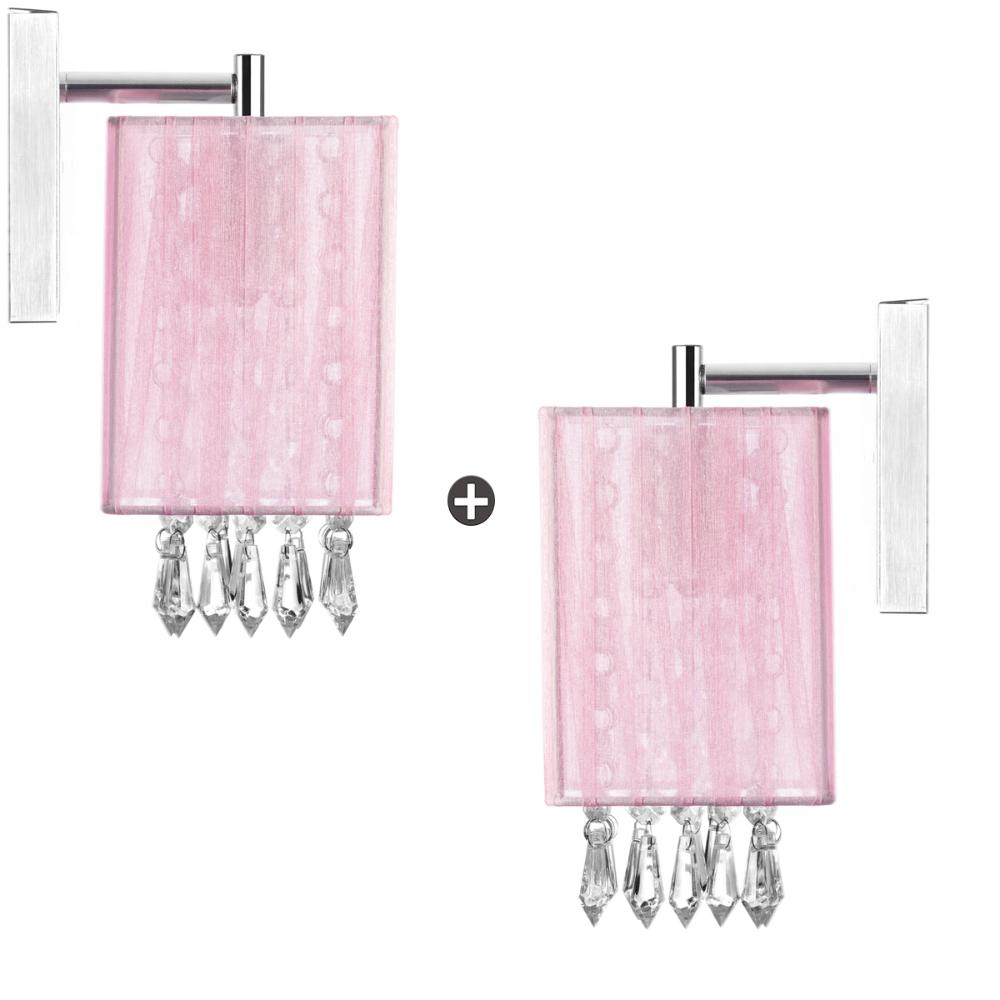 Kit 2 Arandelas Quadrada Cganza Linda Imperdível Rosa