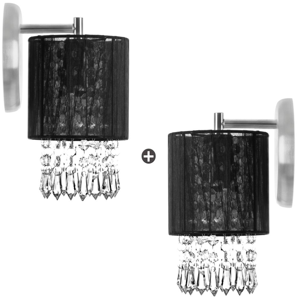 Kit 2 Arandelas Redonda Cganza Linda Preto