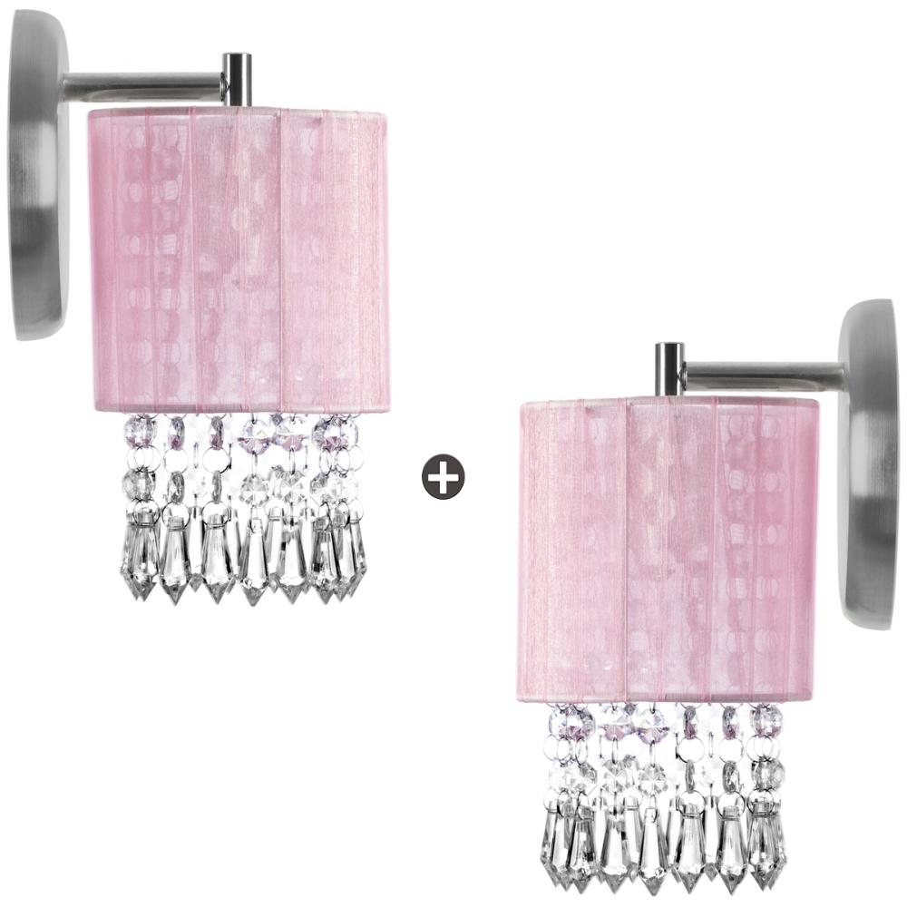 Kit 2 Arandelas Redonda Cganza Linda Rosa