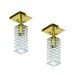 Kit 2 Lustre Clearcrillic Cristal Acrílico Quadrado Dourado