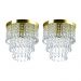 Kit 2 Lustre De Cristal Acrilico Manucrillic Dourado.
