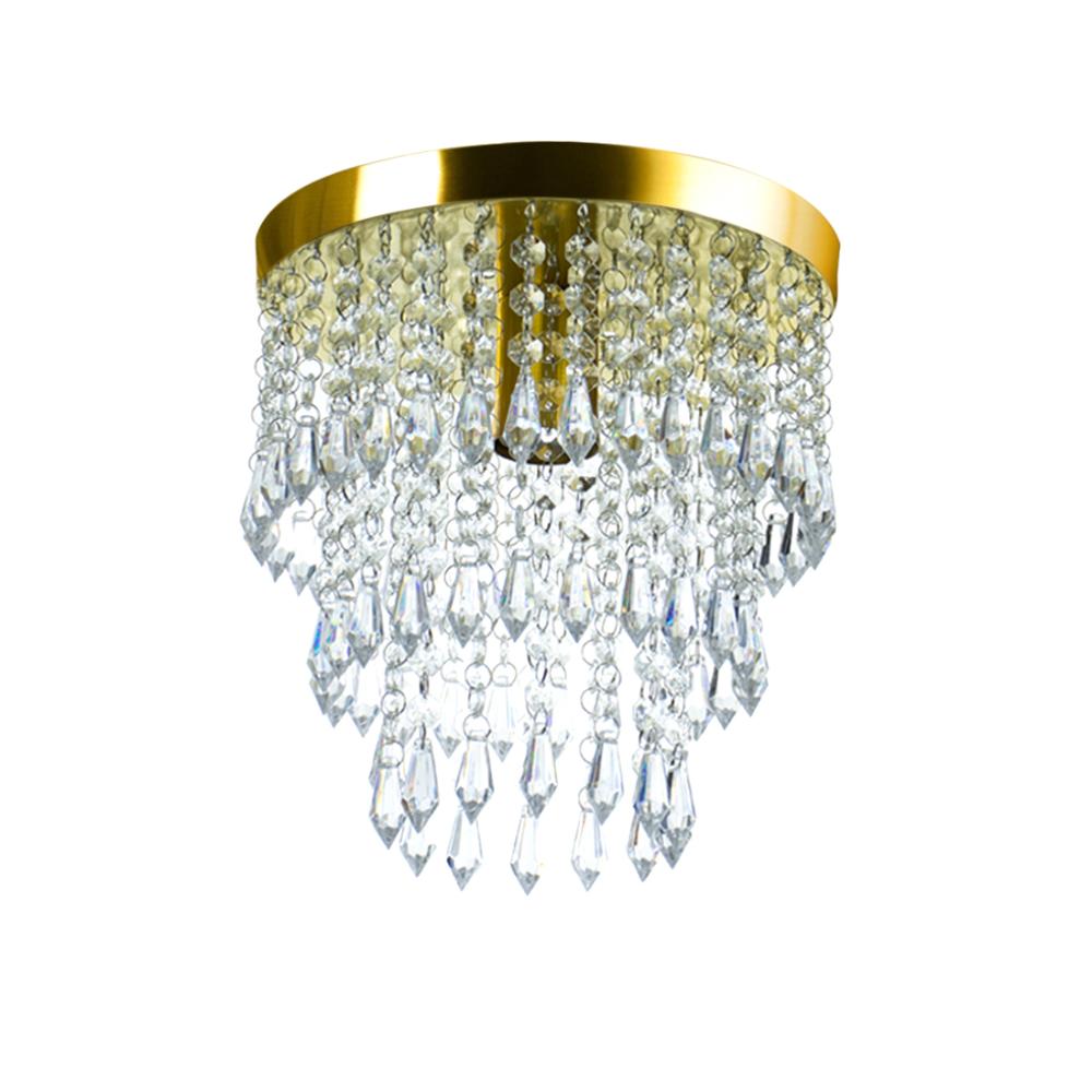 Kit 2 Lustre De Cristal Acrilico Manucrillic Dourado.