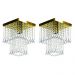 Kit 2 Lustre De Cristal Acrilico Marrycrilic Dourado.
