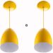 Kit 2 Lustre Pendente Cone De Alumínio 20x14cm Amarelo