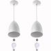 Kit 2 Lustre Pendente Cone De Alumínio 20x14cm Branco + Lampada