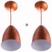 Kit 2 Lustre Pendente Cone De Alumínio 20x14cm Cobre