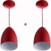 Kit 2 Lustre Pendente Cone De Alumínio 20x14cm Vermelho