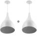 Kit 2 Lustre Pendente Gota Media De Alumínio 30cm Soquete E-27 Branco