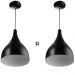 Kit 2 Lustre Pendente Gota Media De Alumínio 30cm Soquete E-27 Preto