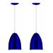 Kit 2 Lustre Pendente Luminária Cone Alumínio Azul Metalico