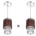 Kit 2 Lustre Pendente Redondo Cupula Cganza Cristal Acrílc Marrom