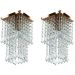 Kit 2 Lustre Plafon De Cristal Acrilico Spark Cobre