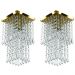 Kit 2 Lustre Plafon De Cristal Acrilico Spark Dourado