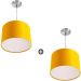 Kit 2 Lustres Cupula Pendente Dome 30x20cm Magnífico Amarelo