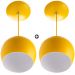 Kit 2 Lustres Pendente Bola Média Alumínio 23cm Amarelo