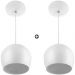 Kit 2 Lustres Pendente Bola Media De Alumínio 23cm Soquete E-27 Branco